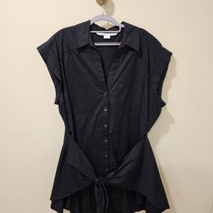 Aimee Cotton Blend Poplin Shirtdress